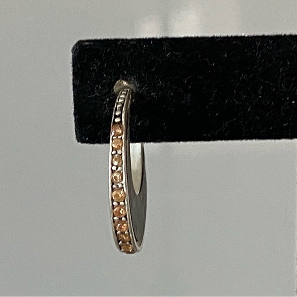 Kenneth Cole Crescent Hoop Earrings with Crystal Accents - Picture 2 of 8